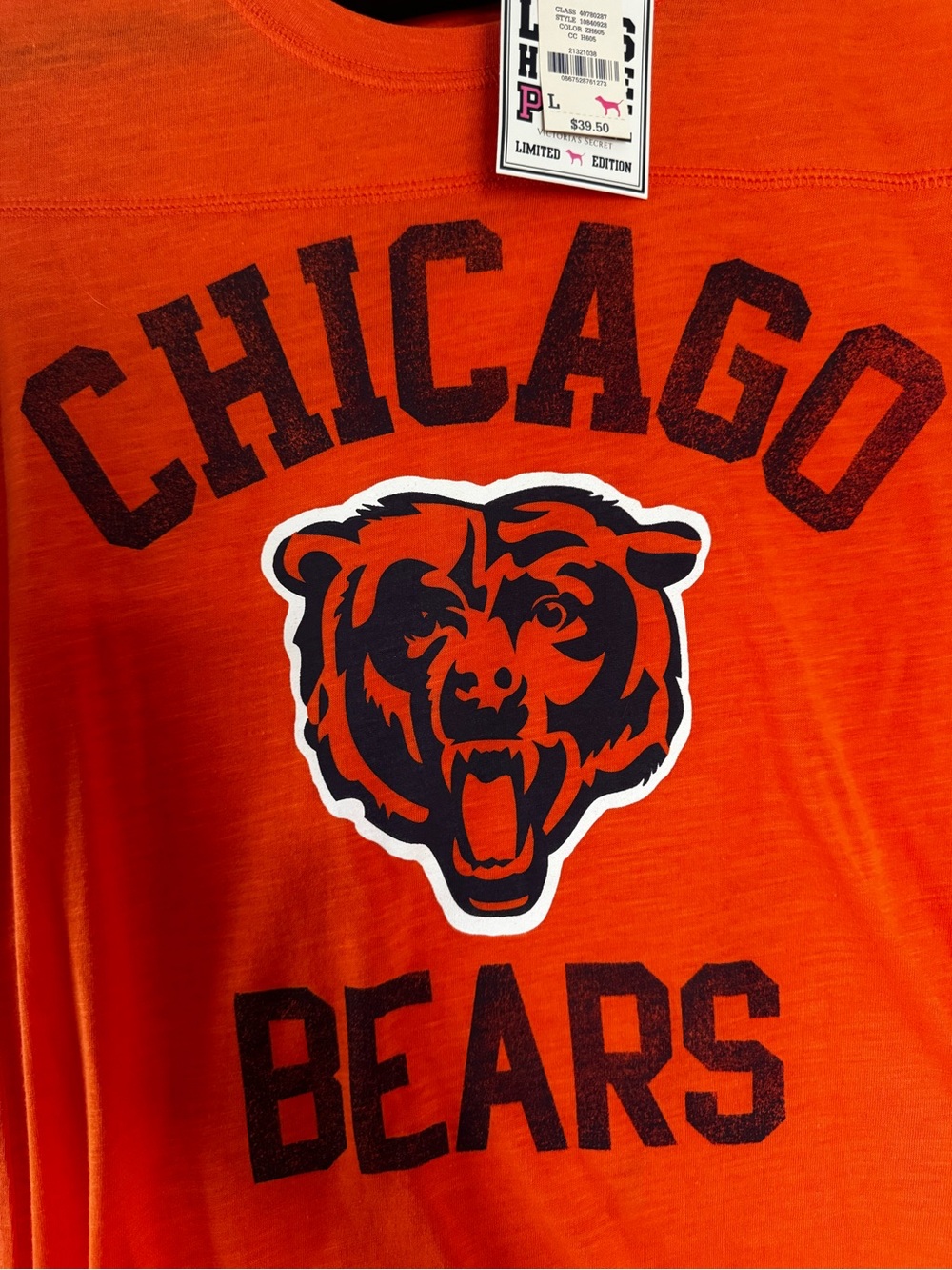 Chicago Bears Womens Orange Long Sleeve Top